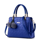 Lace Flower Printing Pu Leather Women Handbags