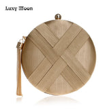 LUXY MOON Evening Bags Desinger Handbags Fashion Tassel Women's Purse Clutch  Wedding Wallet Round Clutch Shoulder Bag ZD797