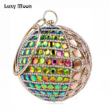 Luxury crystal Clutch Bag diamond Round Evening Bags Women full dress evening clutch bag Mini Purses Wallet Lady Handbags  ZD453