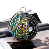 Luxury crystal Clutch Bag diamond Round Evening Bags Women full dress evening clutch bag Mini Purses Wallet Lady Handbags  ZD453