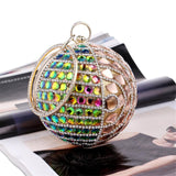 Luxury crystal Clutch Bag diamond Round Evening Bags Women full dress evening clutch bag Mini Purses Wallet Lady Handbags  ZD453