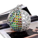 Luxury crystal Clutch Bag diamond Round Evening Bags Women full dress evening clutch bag Mini Purses Wallet Lady Handbags  ZD453