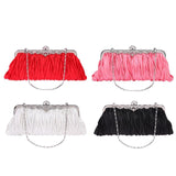 Women Satin Crystal Clutch