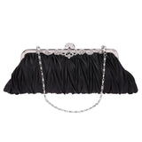 Women Satin Crystal Clutch