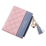 Tassel Zipper Purse Pink Woman's Wallet