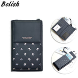 Ladies Cellphone Bag Japan and Korea fashion print multi-function Student Wallet Casual Women Shoulder Bag Large Card Holder