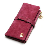 Leather Zipper Wallet Women's