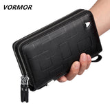 VORMOR Luxury Brand 100% Genuine Leather Cowhide Portomonee Fashion  Male Wallet Men Long Clutch with Coin Purse Pocket Rfid