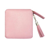 Female Small Handbag Leather Square Elegant Women Zipper Coin Wallets Holder PU Leather Casual Tassels Fashion Square Purses