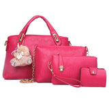 1 Set 2019 Luxury Handbags Women Bags Designer Shoulder Crossbody Bag Wallet Bear Pendant PU Leather for Travel BS88